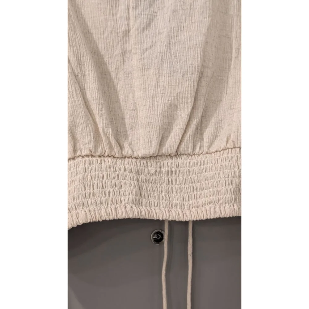 Women's ASOS DESIGN Plus Size 14 Beige Crop Top with Drawstring